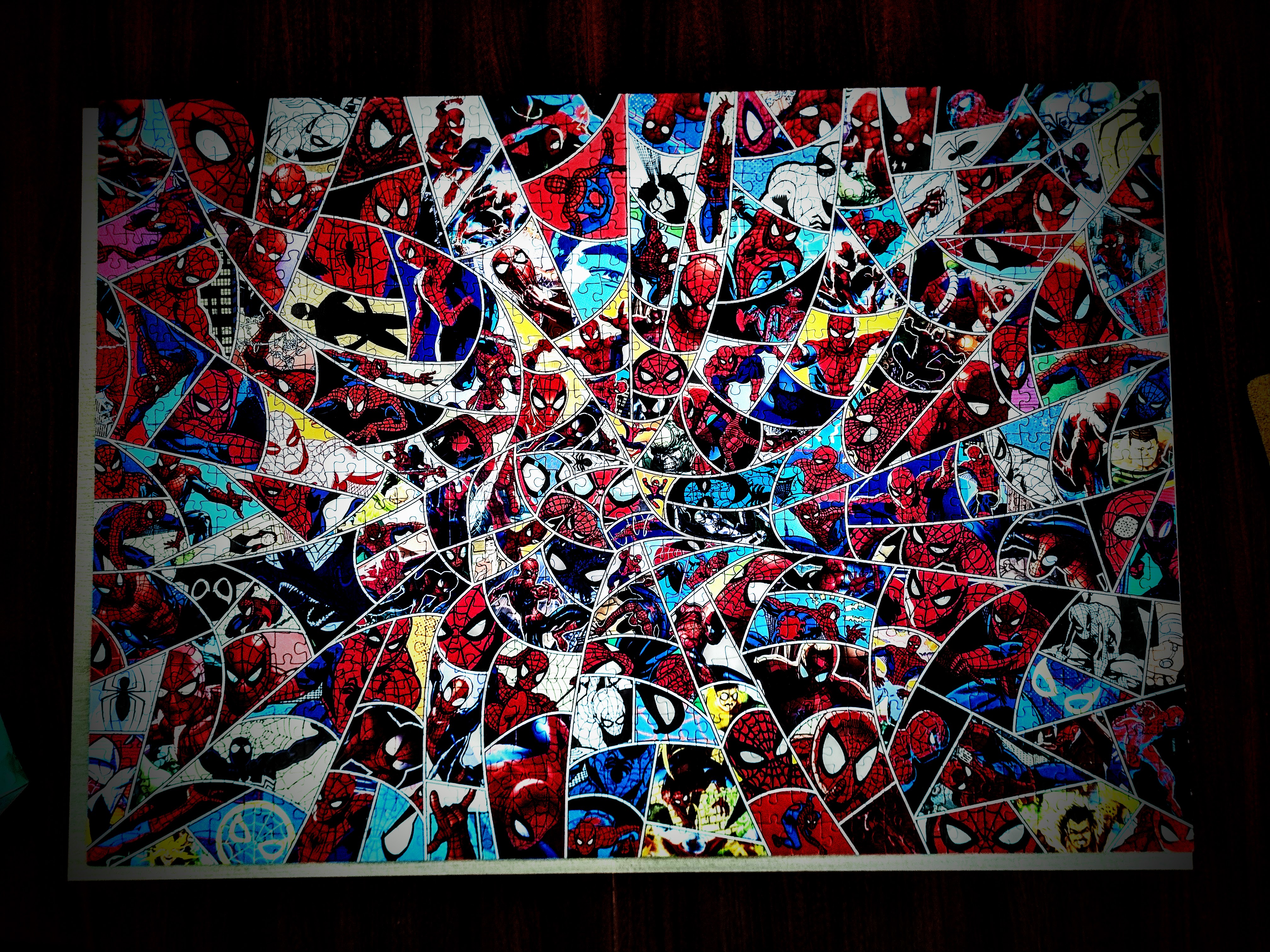 spiderman jigsaw puzzle. i usually do jigsaws in january, it seems apt.