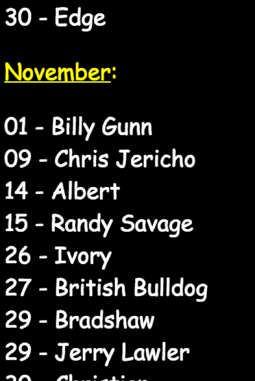list of wrestler's birthdays