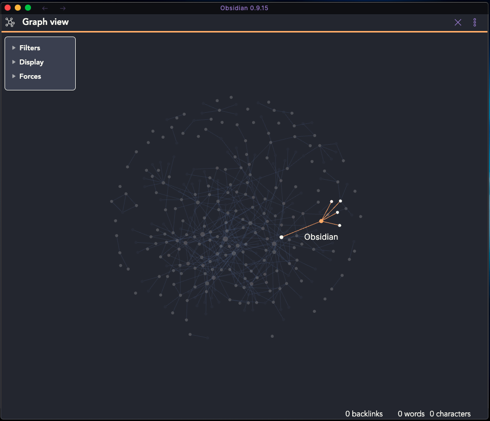 My knowledge graph in Obsidian